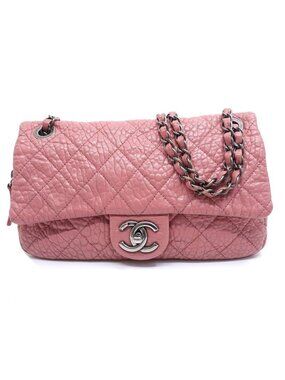 Chanel Double Chain Shoulder Bag Quilted Leather